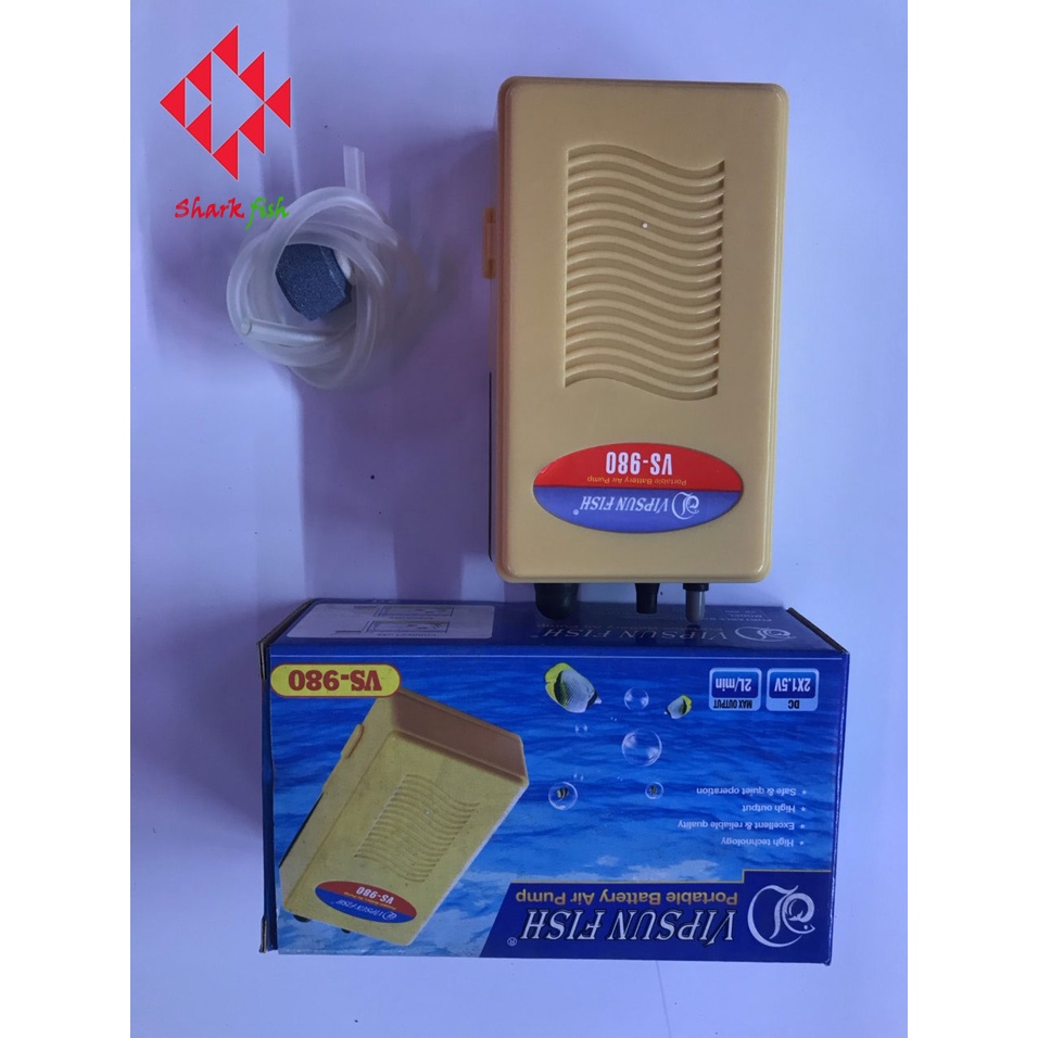 Máy sủi khí oxi chạy bằng pin đại,sục khí oxi cho hồ cá không kèm theo Pin