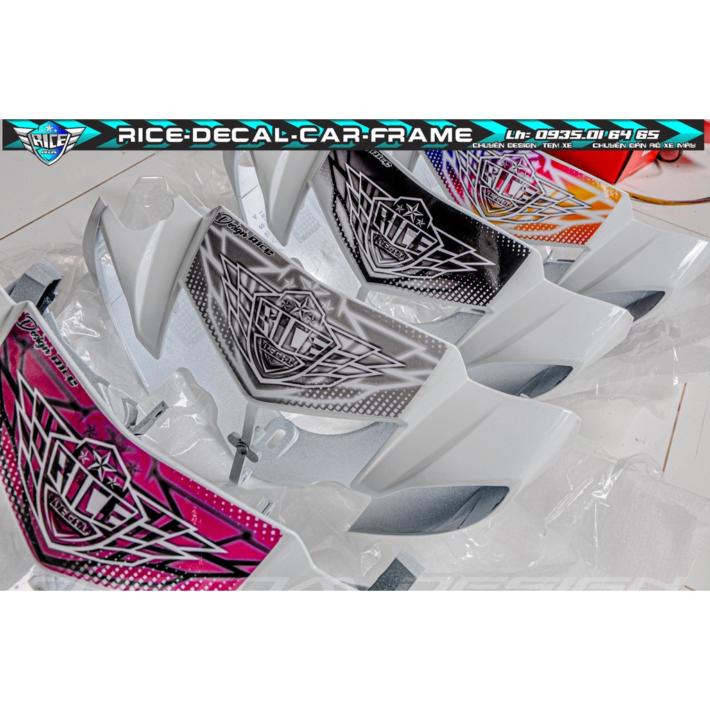 Tem Dán Hộp Đầu Sirius Rice decal LoGo Lớn màu Trắng