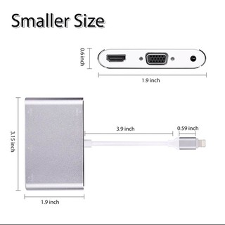 Cáp chuyển đổi Công Lightning ( từ Iphone 7 ) sang HDMI + VGA