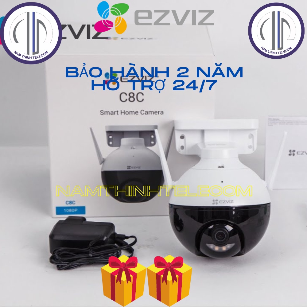 Camera ngoài trời EZVIZ C8C C8W C8PF xoay 360 độ có màu ban đêm, đàm thoại 2 chiều, báo trộm chính hãng