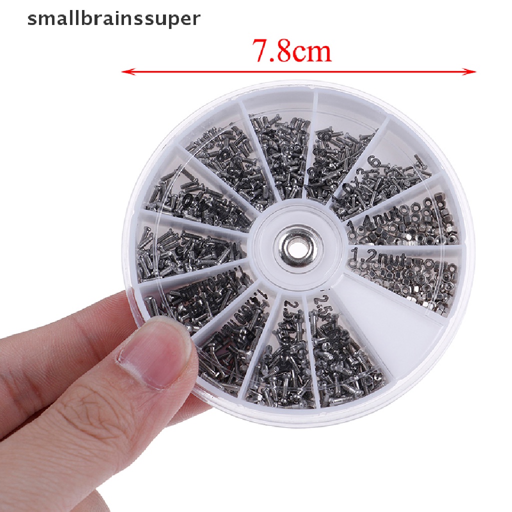 Hộp 600 ốc vít sửa chữa và tua vít nhỏ mới dành cho kính mắt đồng hồ