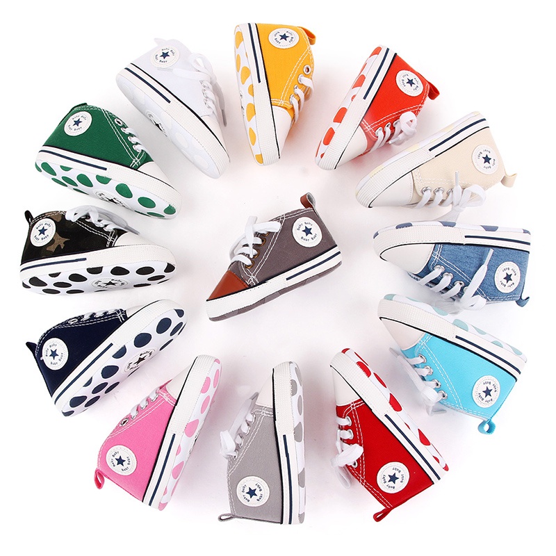 Giày Sneaker Tập Đi Đế Mềm Chống Trượt Cho Bé 0-1 Tuổi