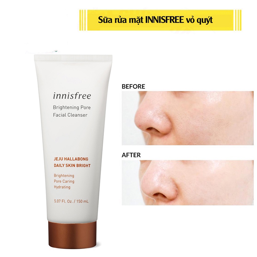 Sữa rửa mặt quýt Innisfree Brightening Pore Facial Cleanser 15 ml