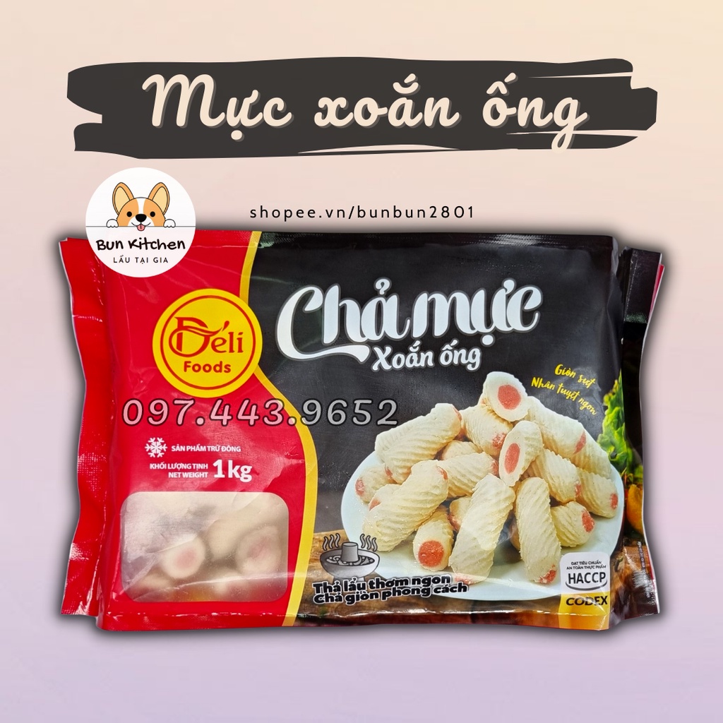Chả mực xoắn ống - Viên chiên xiên que, viên thả lẩu Việt