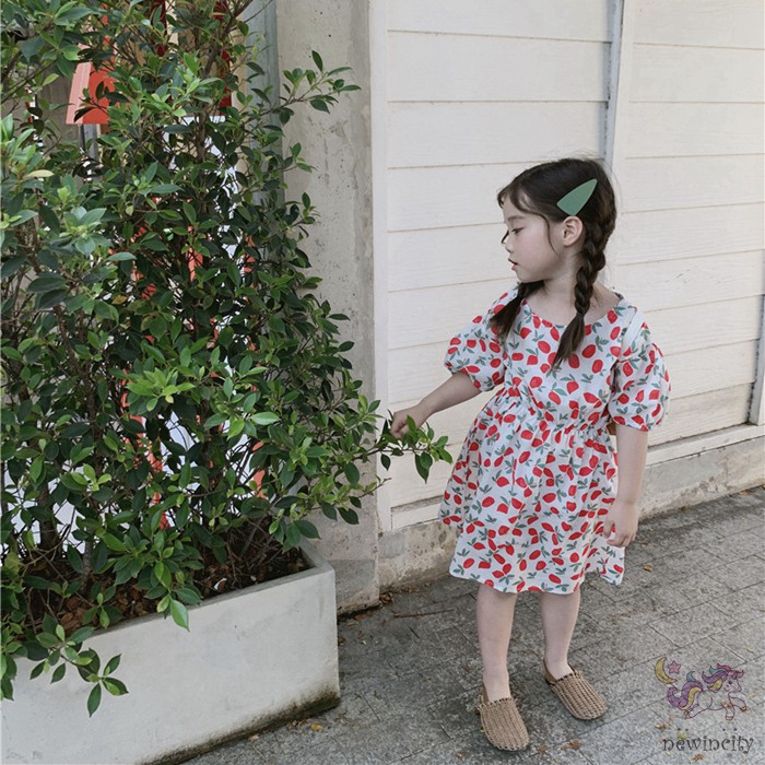 Đầm Bé Gái In Hình Quả Cherry