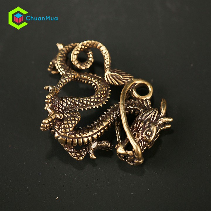 Móc Khóa Rồng Tuổi Thìn Chất Liệu Đồng Thau Cao Cấp (Phong Thủy, Treo Móc Chìa Khóa, Balo, ...)