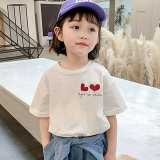 Áo thun 100% cotton tay ngắn lỡ phong cách nước ngoài thời trang mùa hè dành cho bé gái