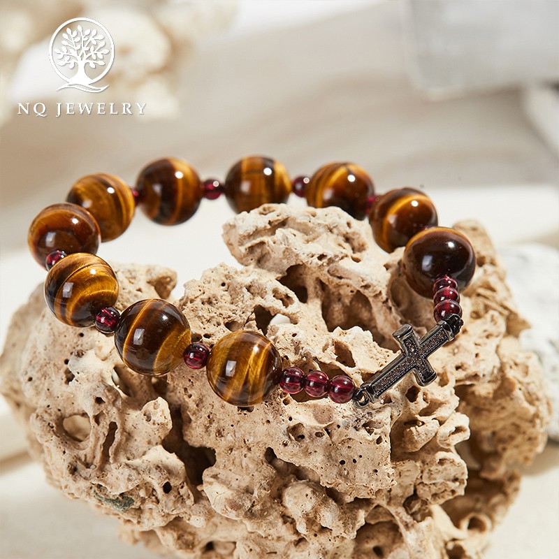 Vòng Mân Côi - Chuỗi Mân Côi Màu Vàng Nâu 10mm - NQ Jewelry