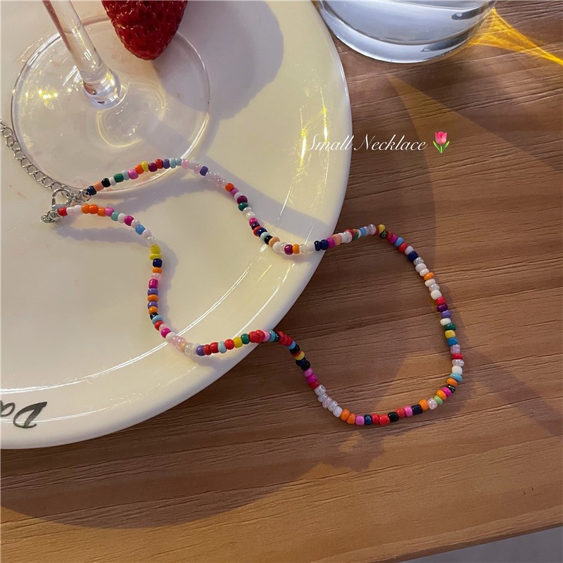 Vòng Cổ Chuỗi Hạt Nhiều Màu Sắc Ngọt Ngào Thời Trang Mùa Hè Dễ Phối Đồ