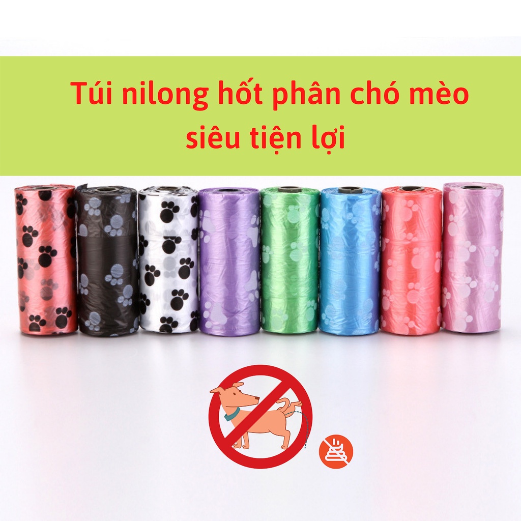 Túi nilon hốt shit chó mèo tự phân huỷ tiện lợi - 01 CUỘN