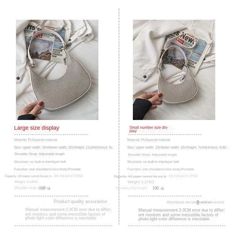 Túi Đeo Một Bên Vai Đính Đá Lấp Lánh Thời Trang Mùa Hè Mới 2021 Dễ Phối Đồ Cho Nữ