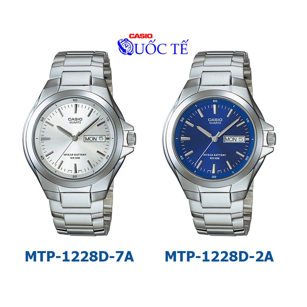 Đồng hồ nam casio ❤️ 𝐅𝐑𝐄𝐄𝐒𝐇𝐈𝐏 ❤️ Đồng hồ casio MTP-1228 MTP-1228D-7A MTP-1228D-2A chính hãng, giá rẻ