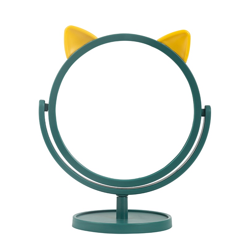 Gương trang điểm , gương tròn để bàn gắn tai mèo cực kì dễ thương