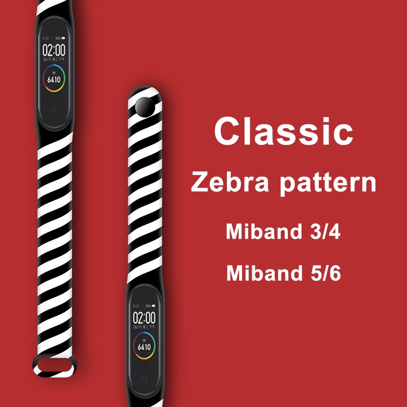 Dây đeo silicon in họa tiết hoạt hình thời trang cho Mi Band 6 5 4 3 5 Mi Band 4
