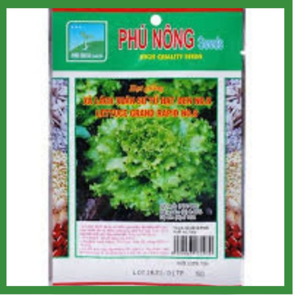 Hạt Giống Rau Xà Lách Xoăn Xanh Phú Nông 5gr