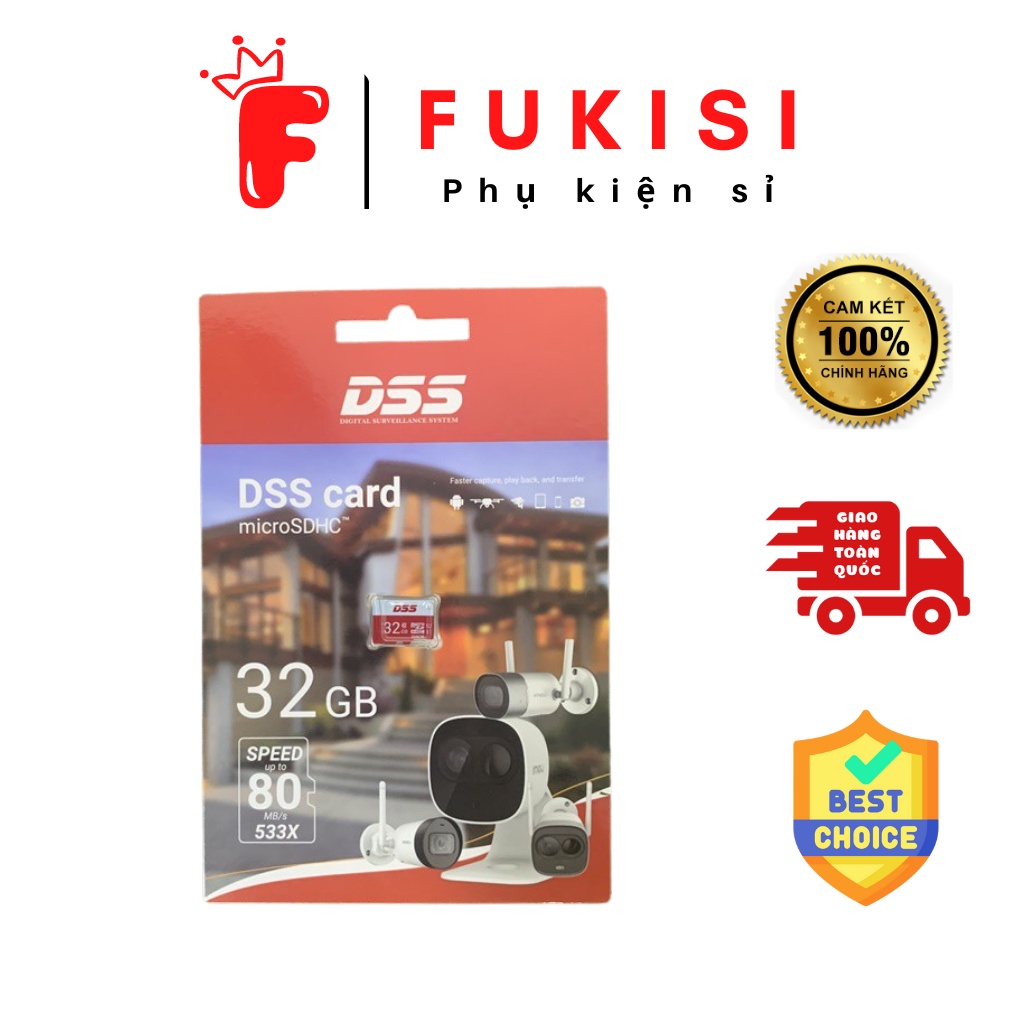 [GIÁ SIÊU RẺ] Thẻ Nhớ 32GB DSS 80MB/s - phù hợp lắp CAMERA (Hàng chính hãng, BH 5 năm) - FUKISI