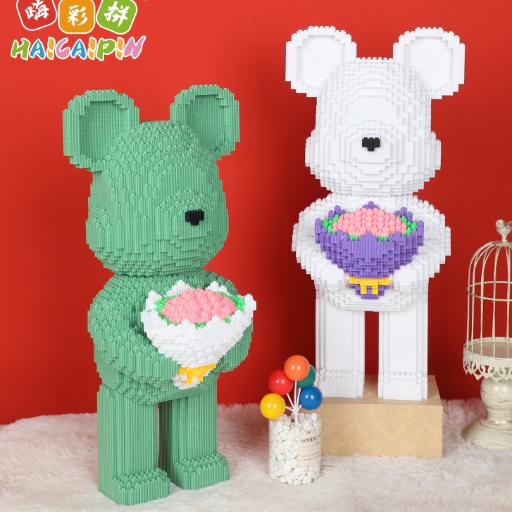 Bộ Đồ Chơi Lắp Ráp LEGO Hình Chú Gấu / Bông Hoa Dễ Thương Cho Người Lớn