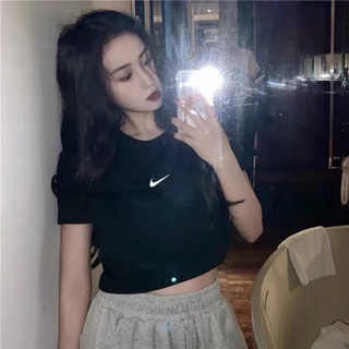 Áo croptop ôm tay ngắn kiểu dáng basic chất vải dày dặn đen trắng cá tính sexy FREESIZE DƯỚI 55KG