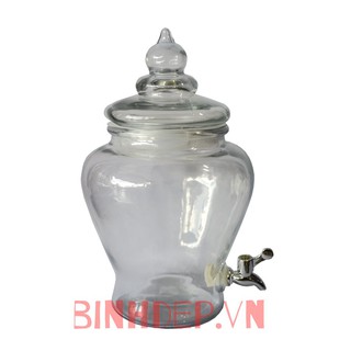 Bình ngâm rượu thuỷ tinh thần đèn 6 lít có vòi