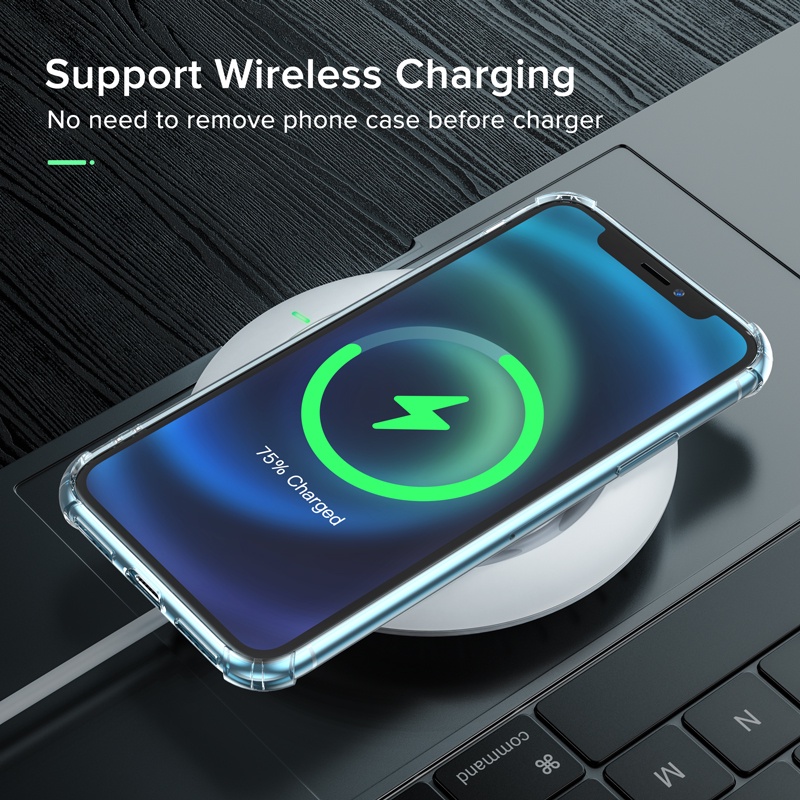 Ốp điện thoại QOOVI silicone dẻo mỏng trong suốt thích hợp cho IPHONE 12 MINI 11 XS X PRO MAX XR SE 8 7 PLUS