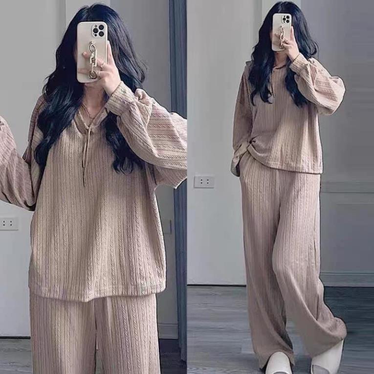 2408# Bộ Hoodie Len Gân
