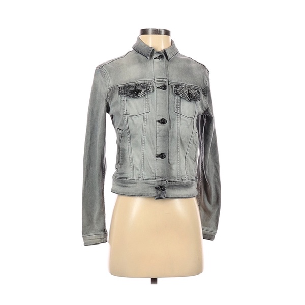 Áo Khoác Jeans Bò Unisex Dáng Ngắn Phối Túi Thêu Hoạ Tiết LULAROE Hàng Xuất Xịn Cao Cấp Chất Siêu Đẹp Nặng Tay Xám L