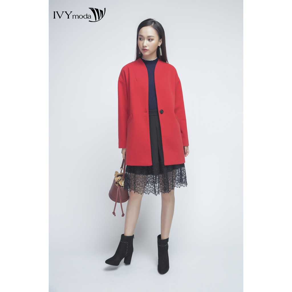 Áo khoác dạ nữ dáng suông IVY moda MS 71M4134