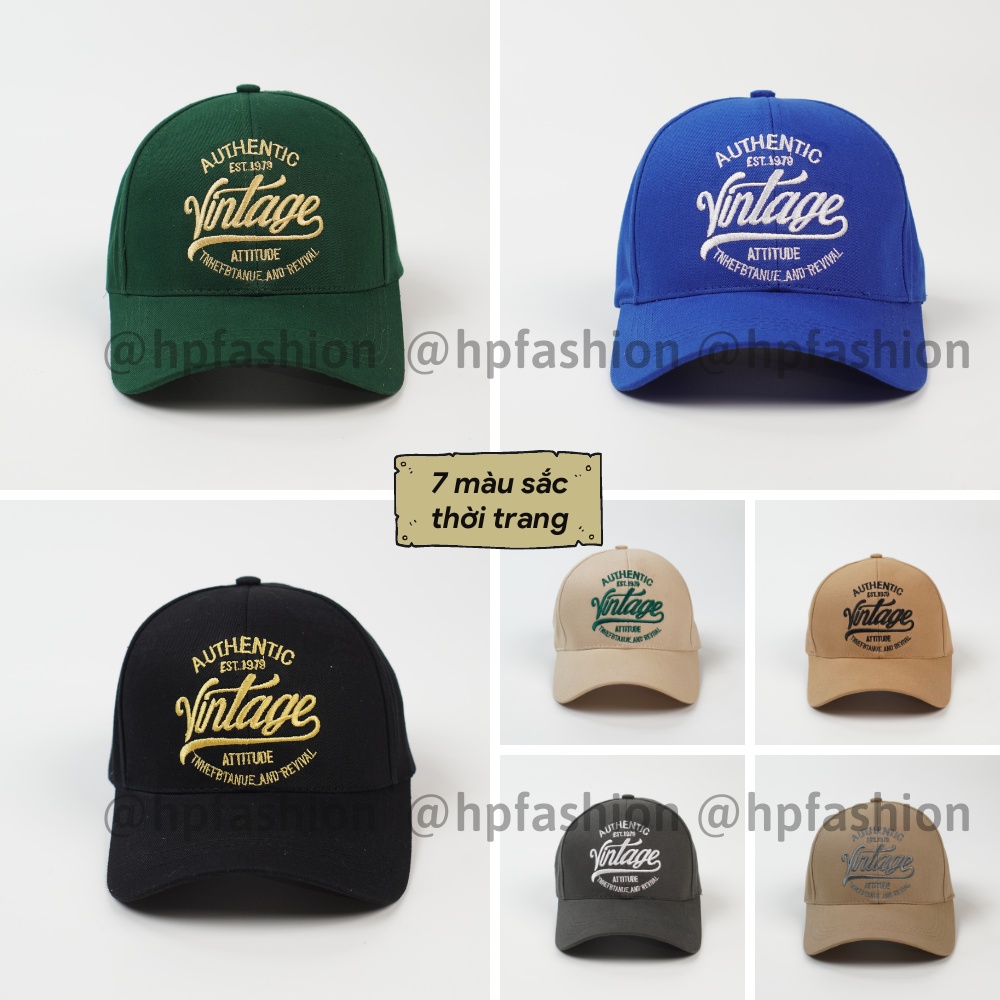 Mũ lưỡi trai ❤️ Nón kết thêu hình chữ Vintage chất kaki phong cách Ulzzang form unisex nam nữ N85 - Happy Style