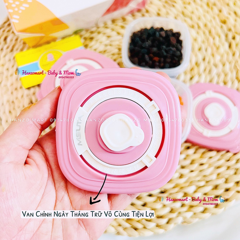 Set 4 Hộp Đựng Thức Ăn Dặm Cho Bé, Hộp Trữ Đông MISUTA 120ml