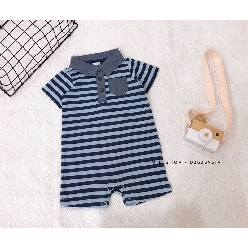 Body đùi cho bé trai - 9M, 12M, 24M ( cổ smi kẻ)