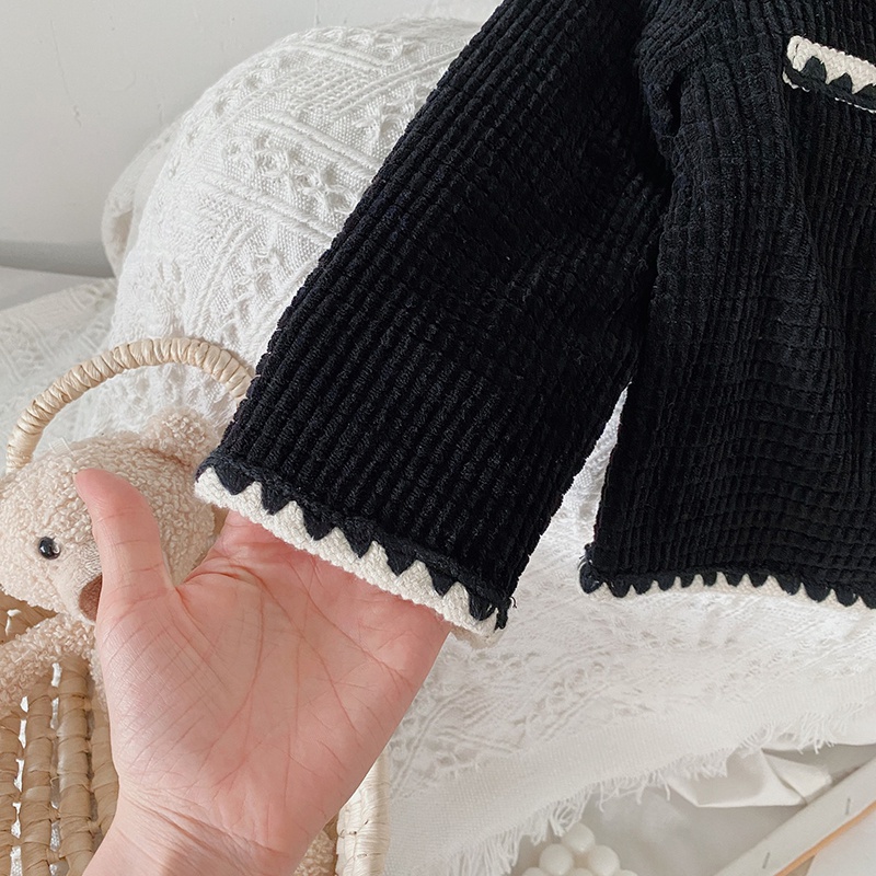 Áo khoác cardigan tay dài cổ chữ v cài nút thời trang thu đông thích hợp cho bé gái