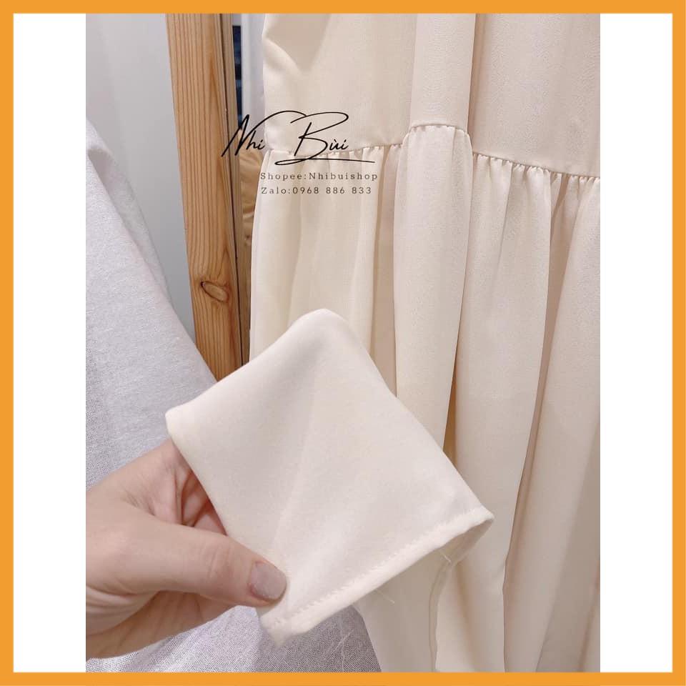 [MÃ VAY18 GIẢM 30K ĐƠN 500K] Váy maxi babydoll, Váy 2 dây vải đũi lụa mềm mặc cực mát, dáng rộng màu be | BigBuy360 - bigbuy360.vn