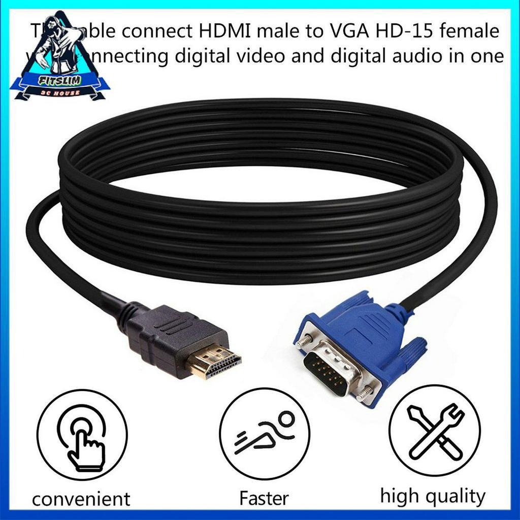 Cáp chuyển đổi HDMI sang VGA cho PC máy tính xách tay máy tính bảng độ phân giải cao