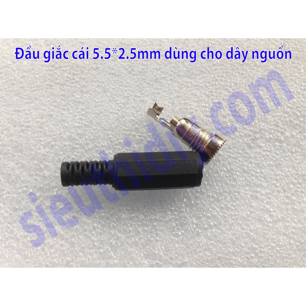 Giắc nguồn DC cái  5.5x2.1mm loại hàn dùng cho dây nguồn