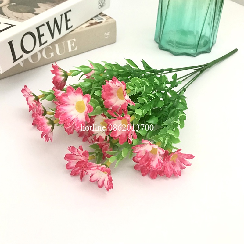 Hoa Giả - Cụm Hoa Cúc Dại 40cm Trang Trí Nhà Cửa, Phụ Kiện Cho Các Studio Đẹp, Bền, Tinh Tế, Thanh Lịch