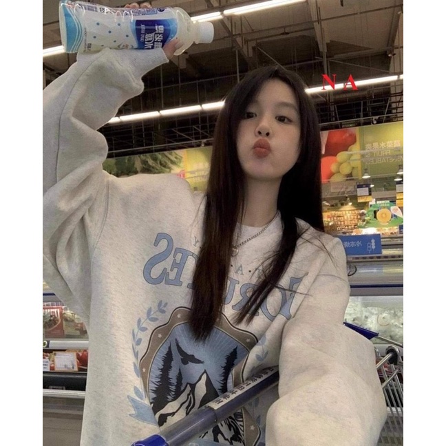 Sét Bộ thu đông Nữ For Ulzzang tay bồng in chữ kèm quần bom chun ống🪴sweater dài tayĐồ mặc nhà ngủ thu dong