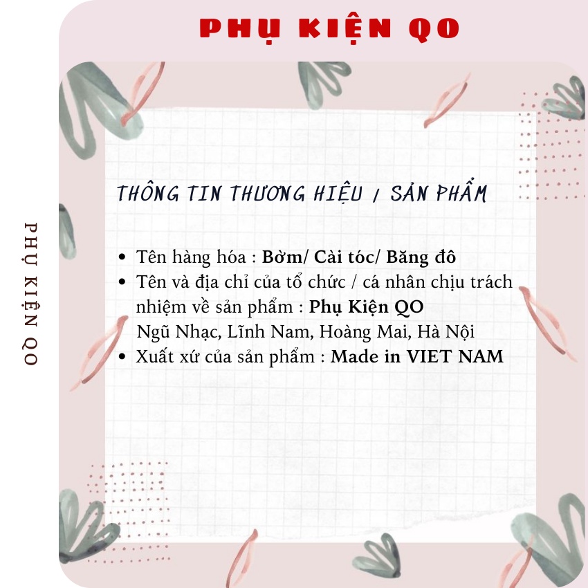 [ Cài tóc ] Bờm cài tóc nơ bản to lông vũ đôi thỏ - Phụ Kiện QO BOM33