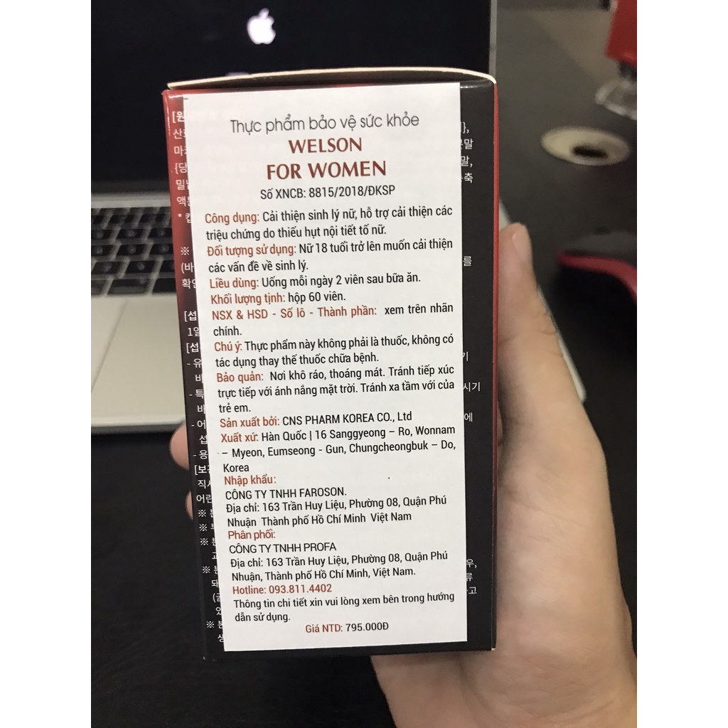 Welson For Women Cải Thiện Nội Tiết Tố Nữ, Tăng Sinh Lý Nữ, Làm Đẹp Hộp 60 Viên