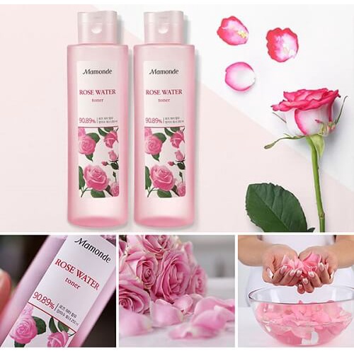 Nước Hoa Hồng Mamonde Rose Water Toner 250ml, Toner hoa hồng không cồn dành cho mọi loại da