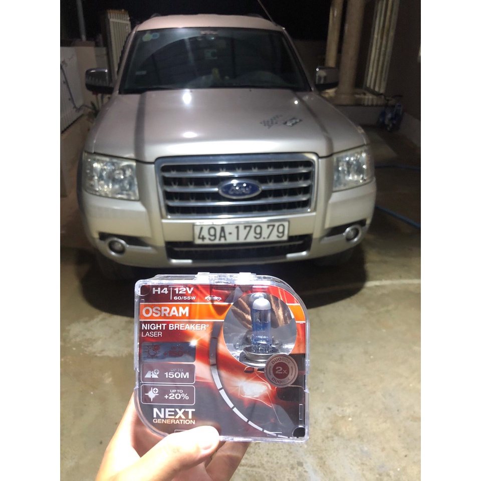 Bộ 2  Bóng Đèn Osram H4,siêu sáng Tăng Sáng 150% VÀ 200%, Bóng Đèn Osram H4 12V 55W Tăng Sáng