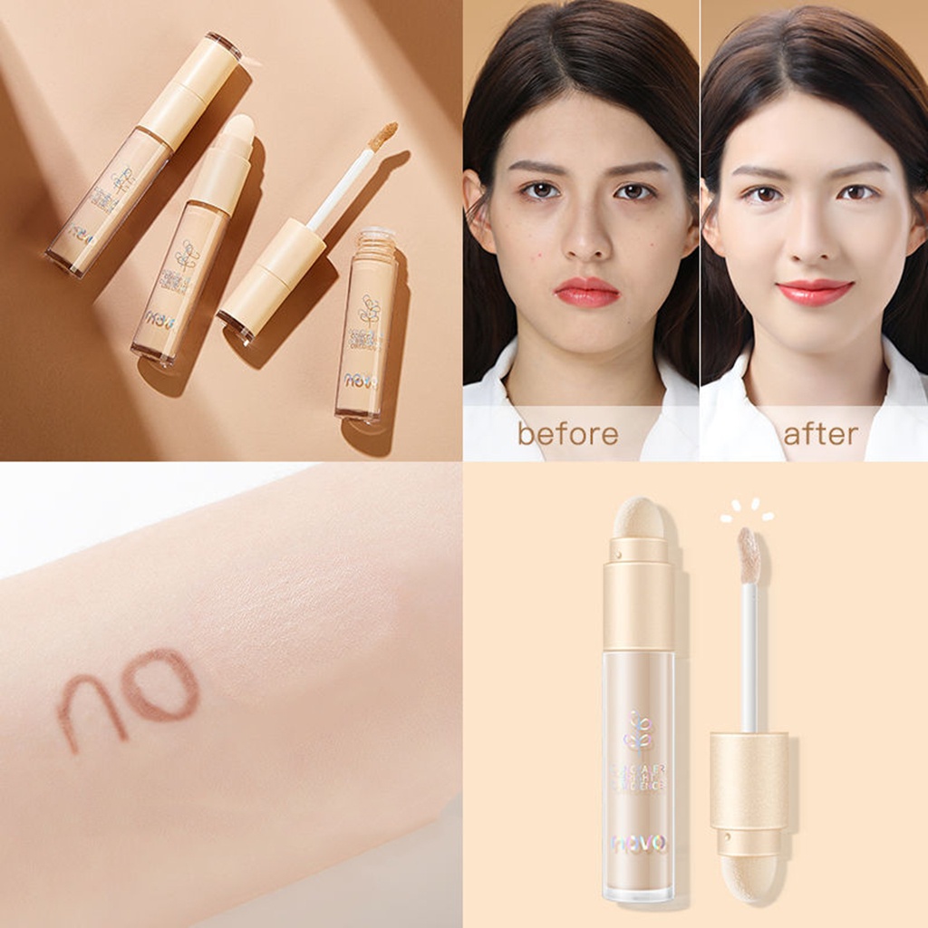 Che khuyết điểm NOVO hai đầu tiện lợi mỏng mịn tự nhiên Freely Erase Double Ended Concealer NOVO47