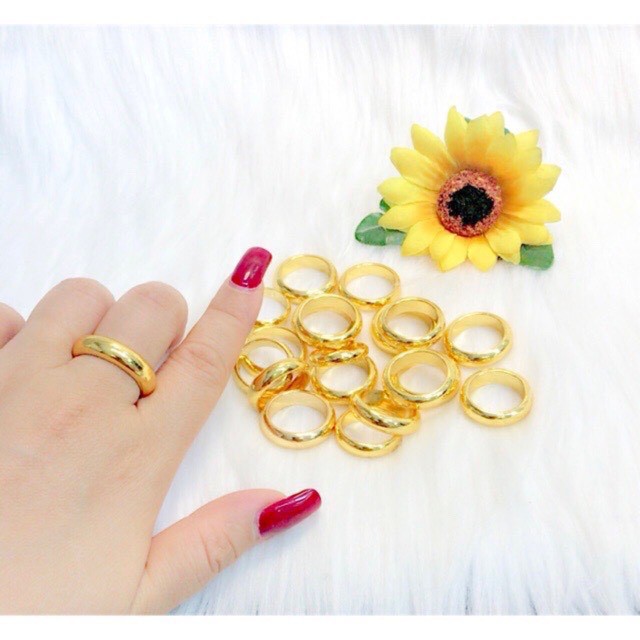 Nhẫn 2 chỉ mạ vàng 24, đóng dấu 9999