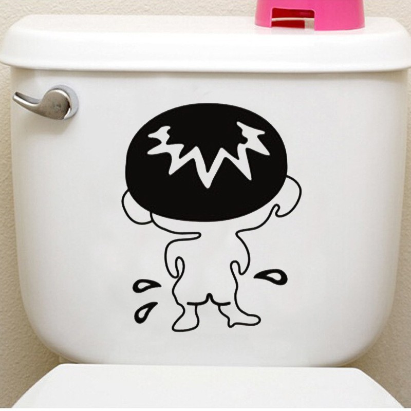 Decal dán toilet ngộ nghĩnh dễ thương, trang trí bồn cầu hình em bé AmyShop