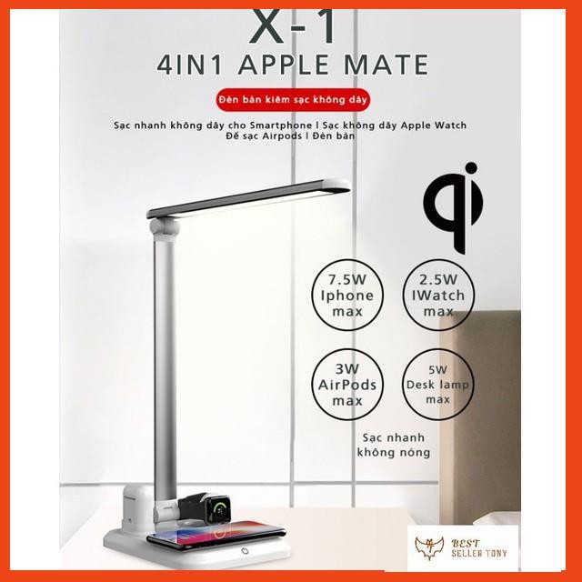 Đèn để bàn học kiêm đế sạc không dây cao cấp - 4in1 APPLE MATE - Giá siêu hấp dẫn