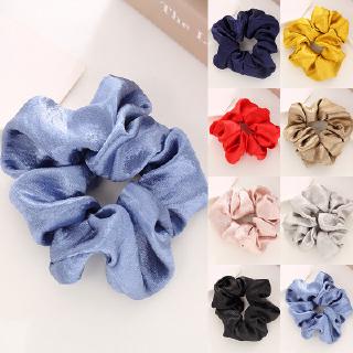 Buộc tóc scunchies lụa trơn nhiều màu phụ kiện thời trang Decorme