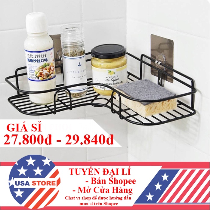 (Video Review) Khung Lưới Sắt, Kệ Để Đồ Góc Nhà Tắm Chữ Nhật/Tam Giác Kèm Miếng Dán Chân Không Siêu Dính