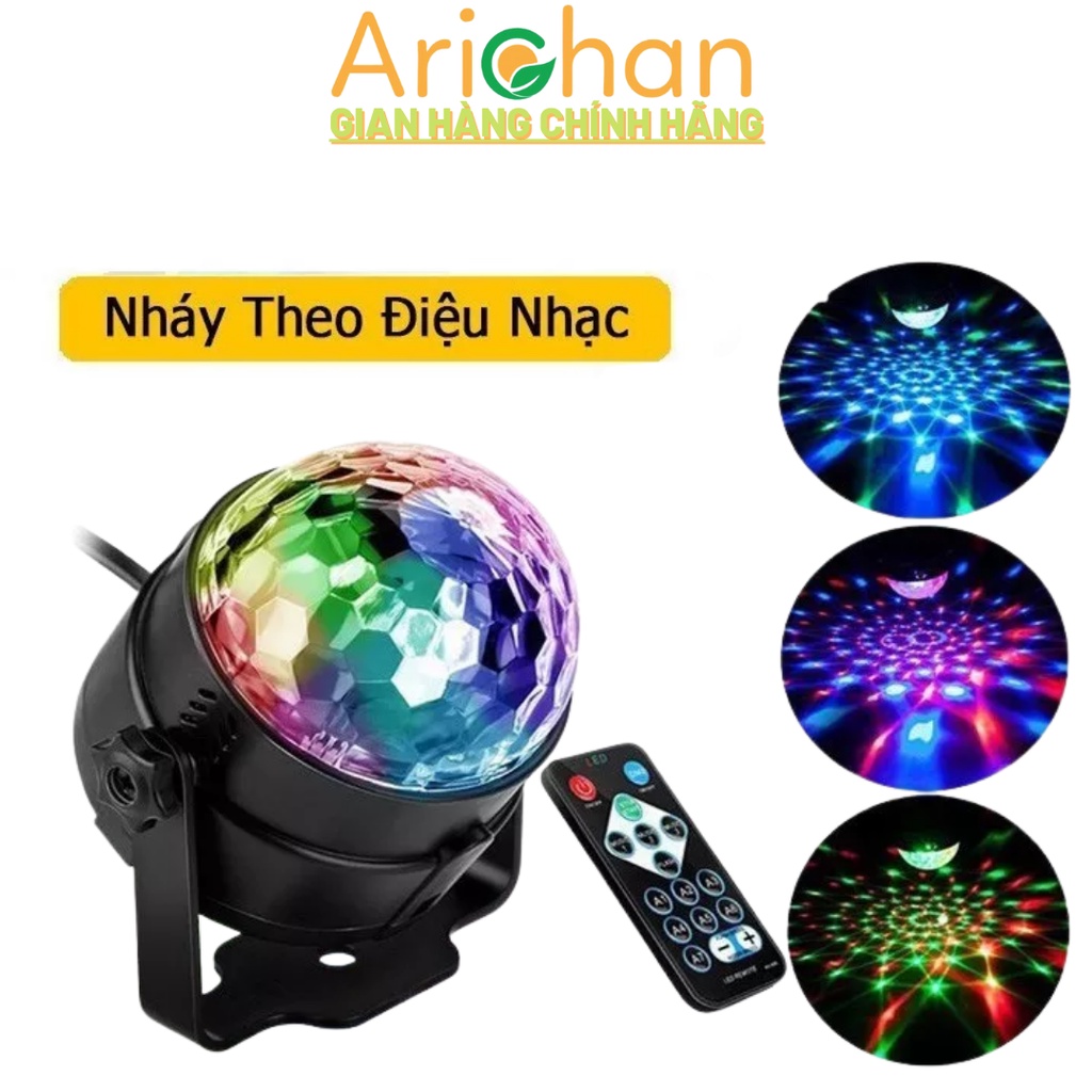 Đèn led xoay trang trí 7 màu cảm ứng theo nhạc vũ trường sân khấu dành cho dân bay bảo hành 12 tháng