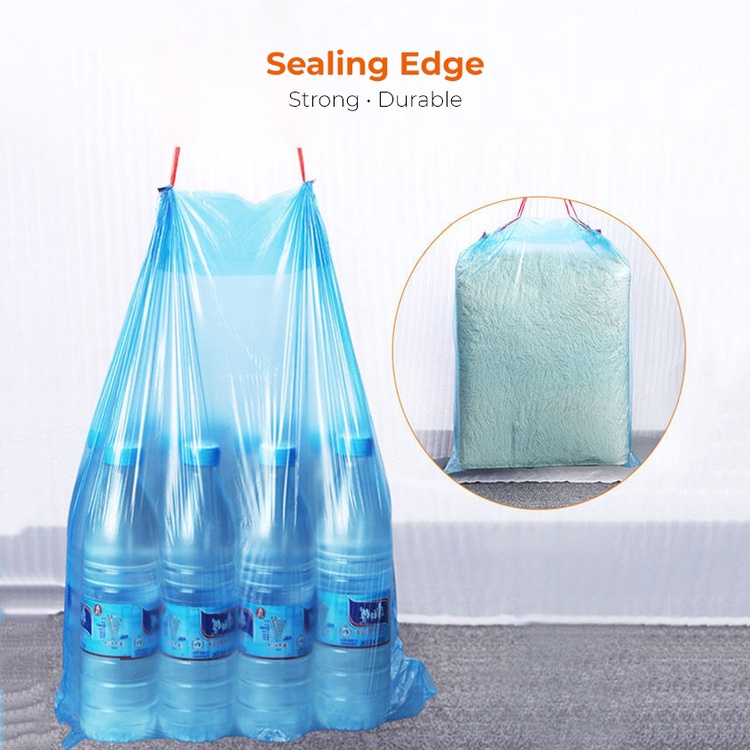 Cuộn 15 túi đựng rác bằng nhựa PE 45cmx50cm có dây rút tiện lợi