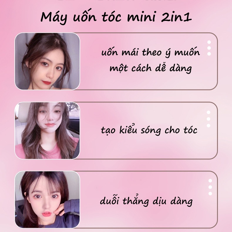 Máy Ép Tóc Mini NOVSET Là tóc Mini Make Time Giúp Duỗi Thẳng Tóc 2 trong 1