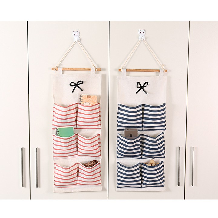 Túi đựng đồ treo đồ treo tường loại mới 6 ngăn tiện ích giúp bạn sắp xếp đồ lót, đồ dùng gia đình tiết kiệm diện tích